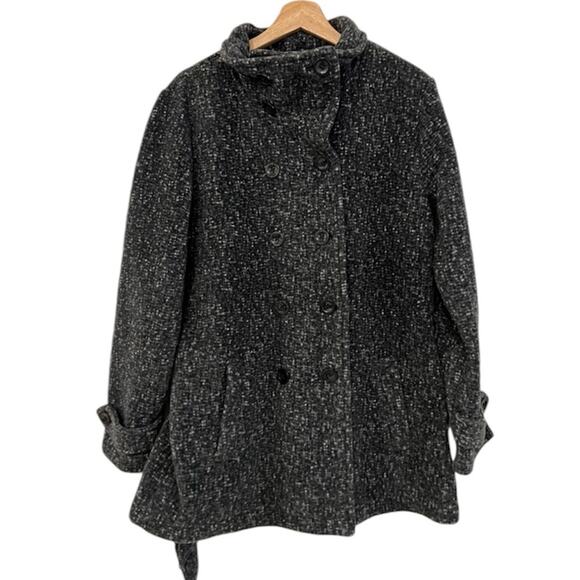 Ike Behar Women’s Large Double Breasted Plush Belted Jacket Coat - Picture 1 of 15